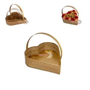 Cesta de flores de acero inoxidable dorado romántico personalizable de fábrica, mesa redonda para pastel para decoración de fiesta de boda - Product Image 4