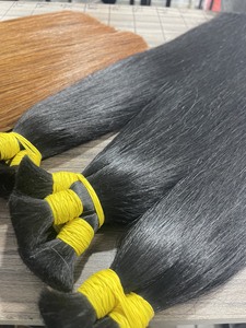 Big Wholesale Bulk Hair Extensions <b>Silky</b> Straight Unprocessed Virgin Hairs Natural Black Color Genius Weft - Product Image 3