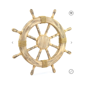 Rueda de vagón de madera de estilo bohemio hecha a mano para colgar en la pared, Centro de latón de seis radios pulido, decoración única para el hogar - Product Image 5