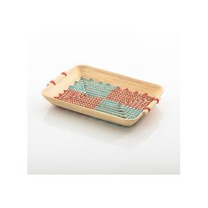 Juego de 3 bandejas de metal de diferentes colores y tamaños con asas doradas Bandeja de comida de vajilla de forma redonda - Product Image 5