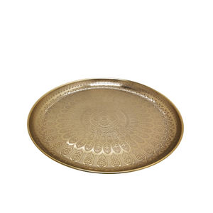 Vaisselle en fer, assiette ronde de service, couleur or, assiettes à dîner pour la décoration des restaurants et des hôtels, assiette de service artisanale - Product Image 3