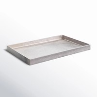 N Sons Innovation Plateau décoratif multifonction en aluminium gris imitation cuir shagreen réutilisable style Art Déco
