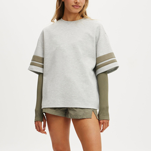 Nouveau Style top vente personnalisé plaine 100% coton T-Shirt pour les femmes à manches courtes surdimensionné col rond grande taille femmes T-Shirts - Product Image 2