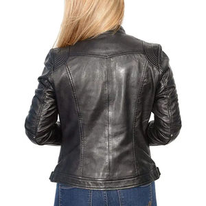 Chaquetas de Cuero para Mujer en Oferta, Chaquetas de Cuero Genuino Personalizadas, Cómodas, con Cuello Camisero, Teñidas Lisas, Tejidas, para Invierno - Product Image 6