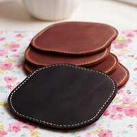 Ensemble de 4 sous-verres de boisson d'inspiration vintage de haute qualité avec support en cuir pour la maison café thé bière tasse tampons Design moderne