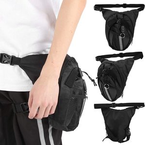 Bolsa de pierna de cuero genuino para hombre, riñonera informal para exteriores, riñonera de viaje para pescar y acampar - Product Image 5