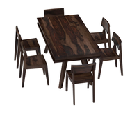 Ensemble de salle à manger Bruna 8 pièces de haute qualité du Viet Nam Finition expresso en noyer Design rustique moderne pour tables à manger