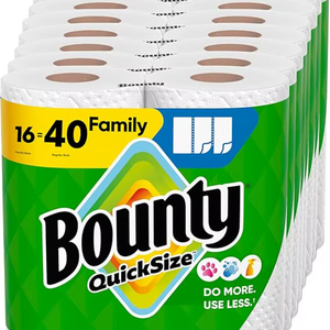 Essuie-tout Bounty format rapide, blanc, 16 rouleaux familiaux = 40 rouleaux standard - Product Image 1