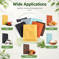 Sachet d'emballage alimentaire en plastique à trois soudures latérales avec logo personnalisé pour snacks, bonbons, café, thé en poudre