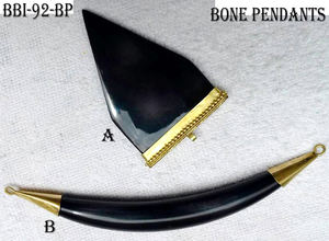 Colgantes de hueso de búfalo tallados a mano, collar de hueso blanco pulido, colgante en forma de tringle, colgantes de hueso de forma redonda - Product Image 6