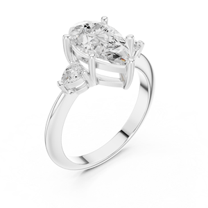 Anillo de compromiso de diamantes con corte de cojín de 10K para novias Anillos de diamantes elegantes para boda - Product Image 5