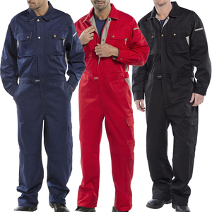 Combinaisons personnalisées en sergé de polyester 100% fabriquées par l'usine Combinaisons OEM Combinaison de sécurité une pièce Uniforme de travail pour hommes - Product Image 1