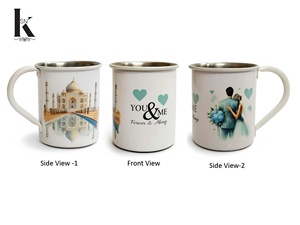 Tasses en acier inoxydable de luxe incassables à 3 côtés, divers motifs, écologiques, sans danger pour les aliments, capacité de 400 ml, adaptées aux cadeaux de couple - Product Image 6