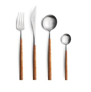 Ensemble de couverts en forme de feuille d'or, vaisselle personnalisée, fourchette de mariage, couverts en acier inoxydable, ensemble de couverts en métal faits à la main - Product Image 3