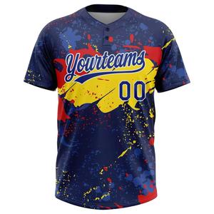 Camiseta de béisbol de diseño original con estampado digital de malla de poliéster con cuello en V camiseta cosida con logotipo personalizado nombre hombres camiseta de béisbol - Product Image 6