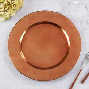 Hammered Copper Color <b>Metal</b> Charger Plate Table Ware Luxurious Variety Wedding Copper Hammered Color <b>Metal</b> Charger Plates - Product Image 2