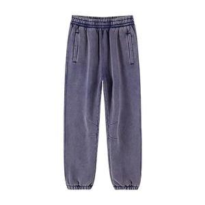 Pantalones de chándal de alta calidad para hombre y mujer, pantalones holgados de calle alta, pantalones de chándal de pierna ancha recortados a rayas personalizados con logotipo personalizado - Product Image 2