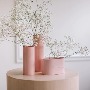 Gold Finished Long <b>Cylinder</b> Metal Flower <b>Vase</b> for Home and Wedding Tabletop Decorative Stylish Australia <b>Vase</b> - Product Image 5