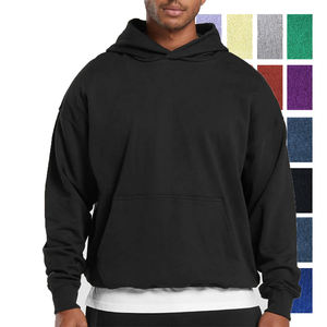 Sudaderas con capucha de hombre personalizadas 100% algodón Sudadera con capucha de gran tamaño bolsillos Jersey funcional hombro caído sudaderas con capucha de peso pesado para hombres - Product Image 1