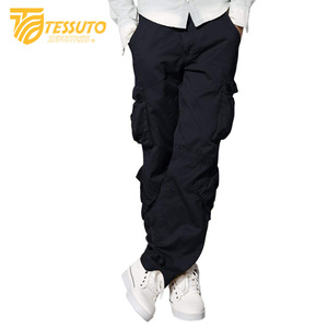 Pantalones cargo de algodón 100% de alta calidad para hombre, pantalones largos para exteriores, estilo deportivo informal táctico, liso, teñido, de lana media, bajo MOQ - Product Image 1