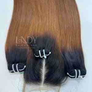 ผมต่อแบบกระดูกตรงสีน้ำตาล100% บริสุทธิ์ - Product Image 4