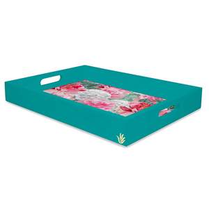 Elegante Bandeja Decorativa Ligera de Bambú con Diseño Floral Vibrante Impreso en Esmalte, Apta para Lavavajillas, Duradera y Resistente - Product Image 5