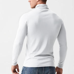 Chemise à manches longues à col montant pour hommes personnalisée pull en coton OEM ODM Sweat-shirt élégant à usage quotidien superposé - Product Image 3