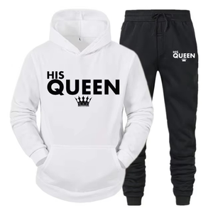 Survêtements imprimés QUEEN pour elle ou KING pour lui, ensembles décontractés à capuche pour couple - Product Image 3