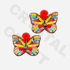 Heart Dangle Earrings New Arrival <b>Cross</b>-Border Handmade Beads Gold Trendy Creative for Parties Christian Style - Product Image 3