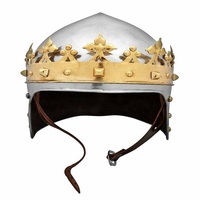 Casque de chevalier médiéval artisanal en acier antique, modèle Couronne du Roi Richard Cœur de Lion, pour Cosplay, Affichage Historique et Décoration