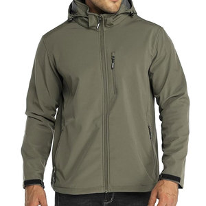 Veste Softshell Homme Personnalisable Hiver à Capuche en Toile Imperméable Respirante Coupe-Vent Sports de Plein Air Logo Avant - Product Image 1