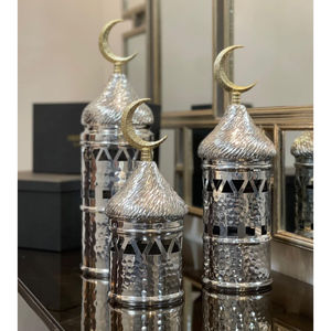 Chandelier en métal doré au design unique Bougeoir décoratif de l'Aïd Al-Fitr Lanterne islamique pour la décoration de la maison à bas prix - Product Image 6