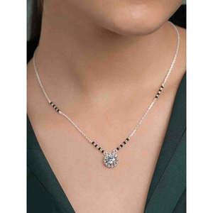 Compre Mangalsutra de Plata Pura, Elegantes Cadenas Vintage con Oro Blanco, Oro Rosa o Diamantes, para Regalo de Compromiso para Esposa - Product Image 5
