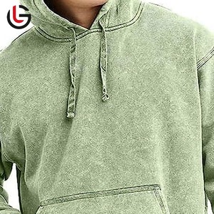 Fabricant de pulls à capuche à ourlet brut lavés à l'acide 500 g/m² sur mesure pour hommes respirants à séchage rapide respectueux de l'environnement - Product Image 4