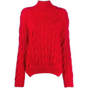 2023 hiver haute qualité gros câble tricot pull col rond dames circulaire tricoté pull - Product Image 5