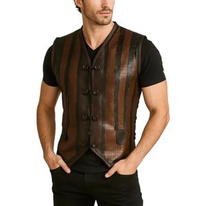 Chaleco Clásico de Cuero Genuino Estilo Vaquero que Ofrece Calidad Resistente y Uso Cómodo - Product Image 3