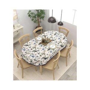 Organic Cotton Table Cloth Manufacturer <b>Square</b> Geometric Design Embroidered Custom Size Bulk OEM Private Label Supply - Product Image 4