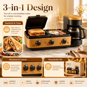 Máquina de Desayuno 3 en 1 Silver Crest, <span class=keywords><strong>Tostadora</strong></span> Multifunción, Máquina para Hacer <span class=keywords><strong>Pan</strong></span>, Electrodoméstico para el Hogar, Regalo, Control Mecánico - Product Image 4