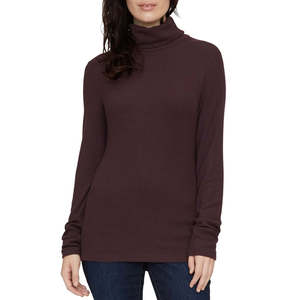 Maglione a collo alto da donna Sanctuary viola tinta unita, lavorato a maglia, con cerniera, fantasia floreale, casual, per primavera estate autunno, taglia M - Product Image 1