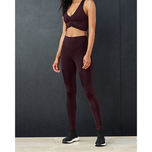 Taille haute Moto Legging course Yoga entraînement femmes sur pattes personnalisé Gym Fitness vente en gros pantalon Slim Fitness Leggings - Product Image 1