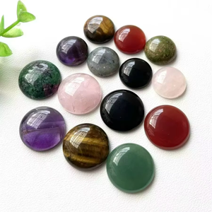 Natural Mixed Round Cabochon Loose Stones Mineral Gemstones Moss Agate <b>Obsidian</b> Quartz Amethyst Polished Color Play Wholesale - Product Image 6