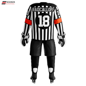 Unisex Cool Red White Black Ice Hockey Wear Set Equipo personalizado OEM Nombre Impreso Jersey Calcetines Pantalón Shell para adultos - Product Image 5