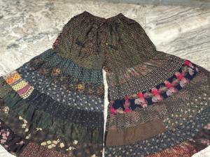 Pantalón Palazzo Bohemio de Seda de 7 Capas para Mujer, Diseño Único de Patchwork, Pantalón Ancho para Dama de Honor, para Verano - Product Image 3