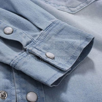 Camisa vaquera clásica para hombre, estilo casual con botones, para tiendas de moda y ropa urbana, pedido al por mayor en EE. UU.