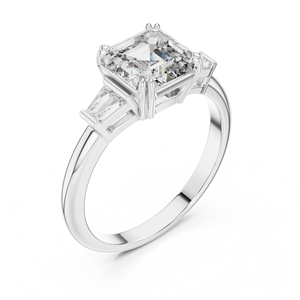 แหวนหมั้นเพชรแล็บโกรนสีเขียวมรกตทองคำ 14K |   เพชรที่เพาะเลี้ยงใหม่ - Product Image 4