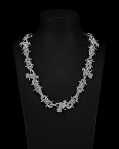 เครื่องประดับฮิปฮอปเงินแท้ 925 คุณภาพสูง ผ่านการทดสอบเพชร ประดับเพชรโมอิสซาไนต์ VVS ระดับ Iced พร้อมสร้อยคิวบาลิงค์แบบไมอามี่โมเสค - Product Image 1