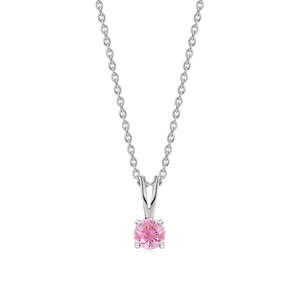 Collar de circonita cúbica rosa de 0,50 quilates para mujer, accesorio de moda de Plata de Ley 925 pura SSP671PK - Product Image 3