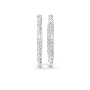 0.99 CT Lab-Grown Diamond <b>Hoop</b> Earrings Round Brilliant Cut 10KT, 14KT, 18KT Gold & 925 <b>Silver</b> Rose, Yellow, White Gold - Product Image 5