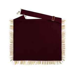 Custom Embroidered Masonic Apron Black Gold Fringe Classical Style Badge <b>Sew</b>-On Garment Accessory - Product Image 2