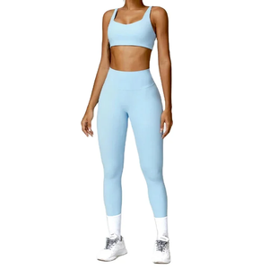 Logo personnalisé grande taille imperméable vêtements de sport pour femmes soutien-gorge et leggings de levage des hanches ensemble de yoga 2 pièces entraînement - Product Image 6